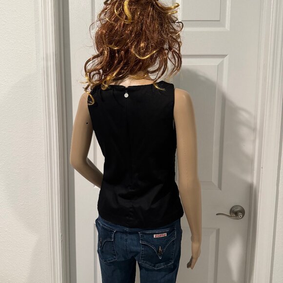 White House Black Market Sleeveless Geo Cutout Tank Top Back Zipper Sz 0 EUC - Picture 5 of 8